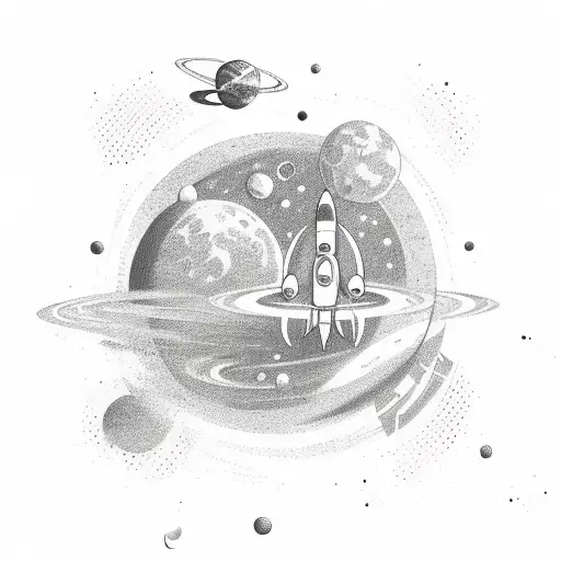 Astronaut Space Planets Abstract