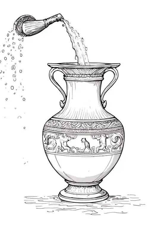 Greek Vase Pouring Water Over The Zoodiac Of Aquarius