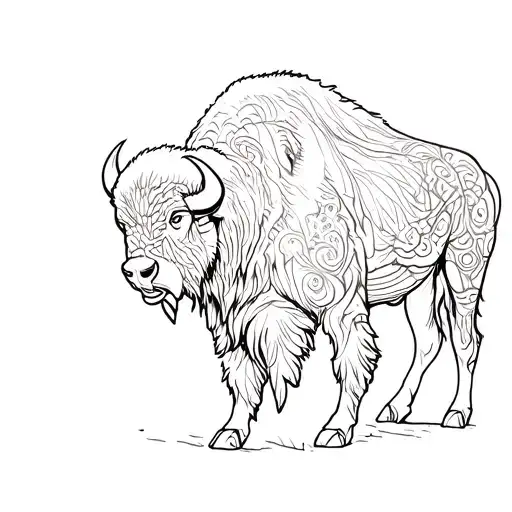 Bison Line Art
