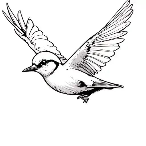 Cute Jay Bird Flying