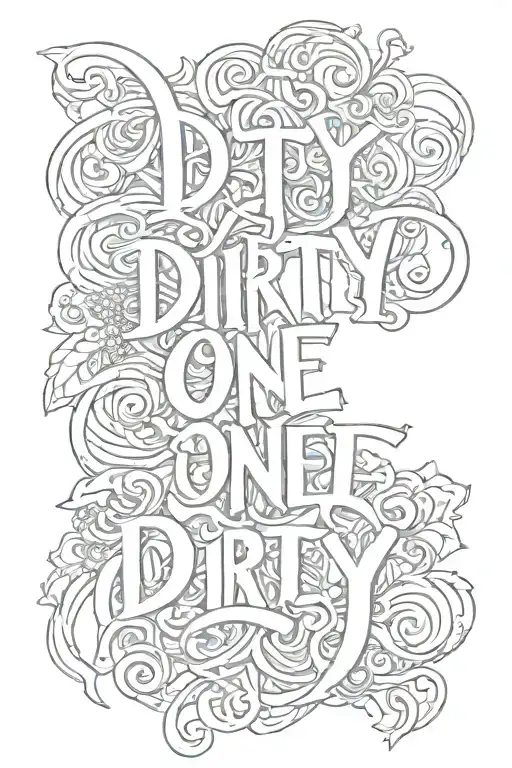 Lettering Tattoo That Reads Dirty One