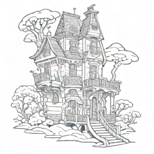 Cartoon Haunted House Roller Coster