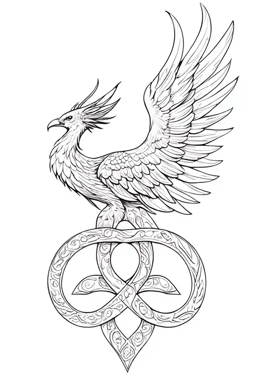 Stylized Phoenix With Triskele