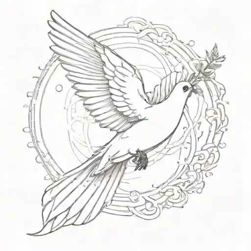 Holy Spirit Dove Flying With Aura
