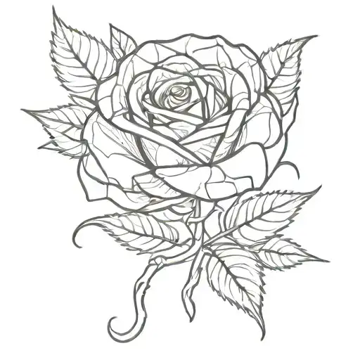 Stained Glass Rose Intertwined