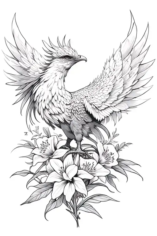 Phoenix With Gladiolus