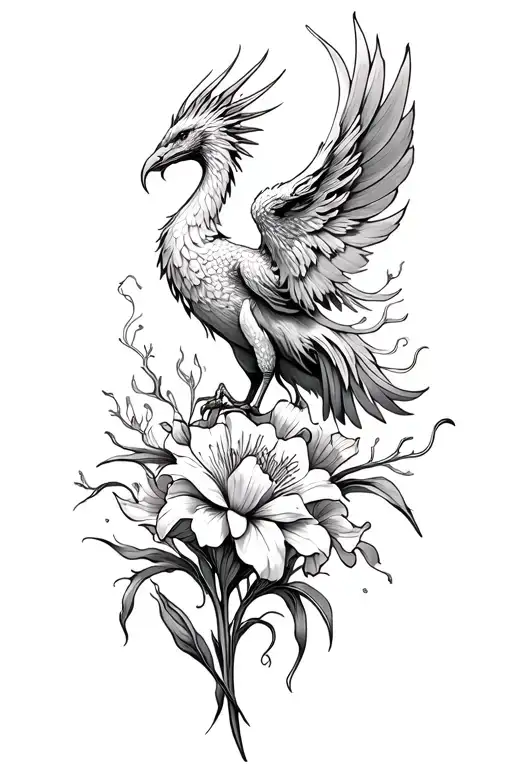 Phoenix Rising From Gladiolus Flower