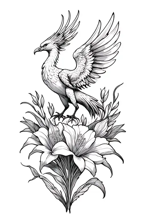 Phoenix Rising From Gladiolus Flower