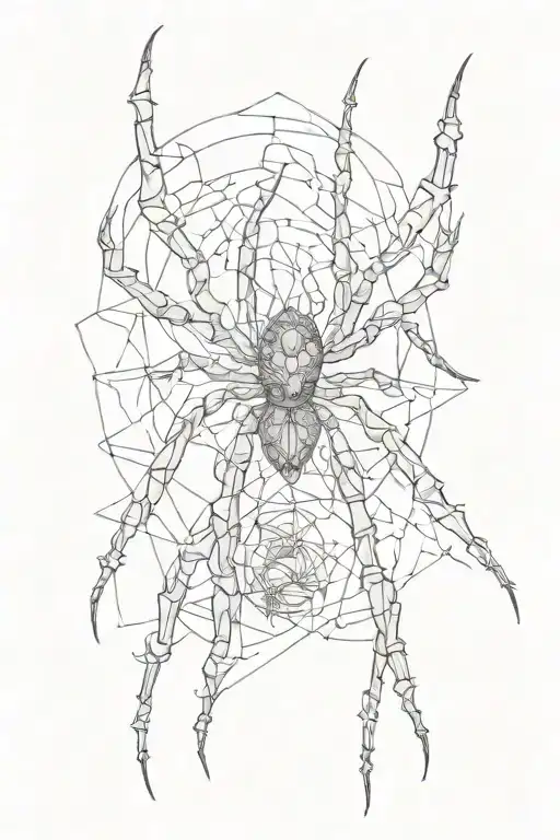 Spider Crawling Amidst Swirling