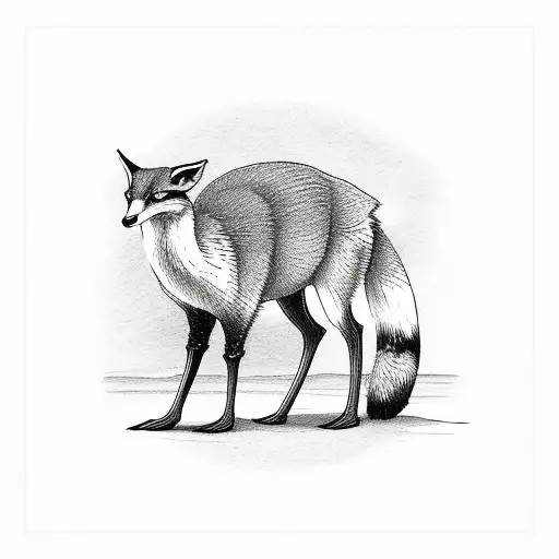 Fox Standing Next To A Goose