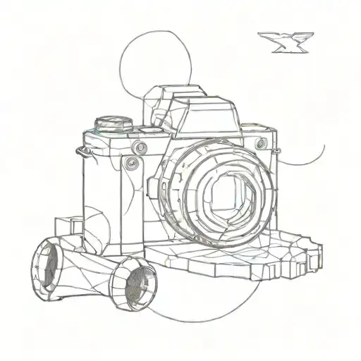 Abstract Geometric Shapes Resembling Camera Lenses And Dog Bones