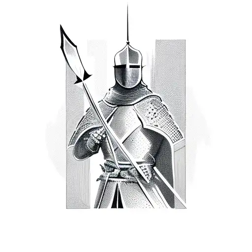 Scratcher Drawing Of A Knight Holding A Sword