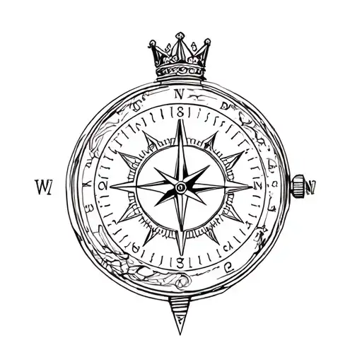 Mountain Compass Roman Watch King Crown