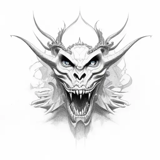 Beautiful Girl Demon Head