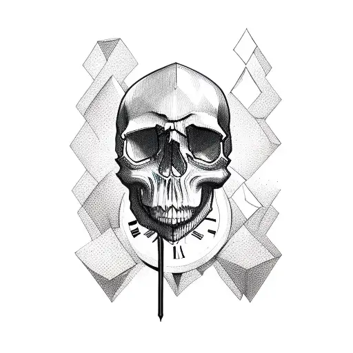 Skull With Hourglass