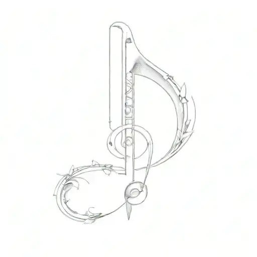 A Musical Note With Bow And Arrow