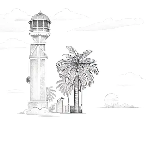 A Water Tower And A Palm Tree And A Rose With Money In It And Saying Yuba City In It