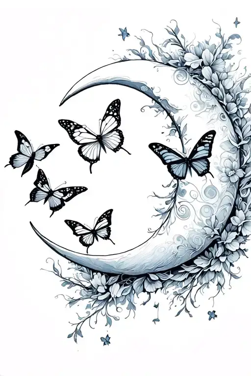 Moon With More Butterflies