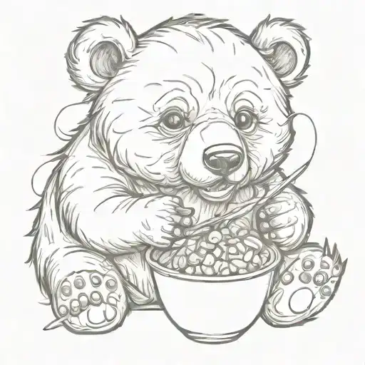 Baby Bear Eating
