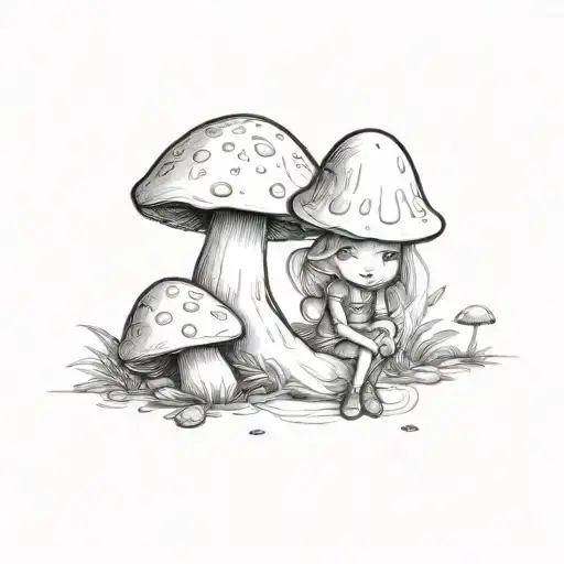 Fairy Sitting On A Mushroom