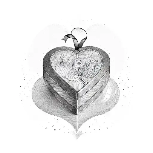 Line Art Heart In A Box