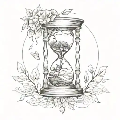 An Hourglass With A Tree Of Life Bursting Out