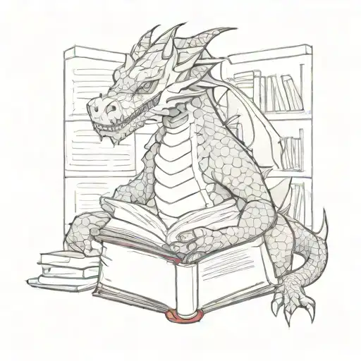 Mall Dragon Read A Book Open In Front
