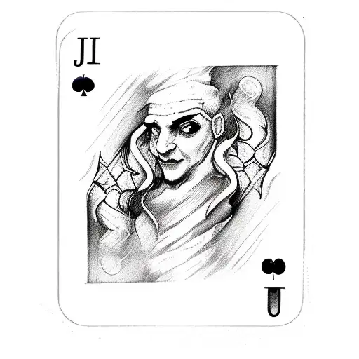 Poker Card With Jester And Stars