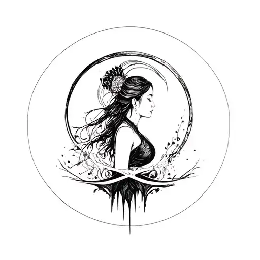 Enso Circle With Woman