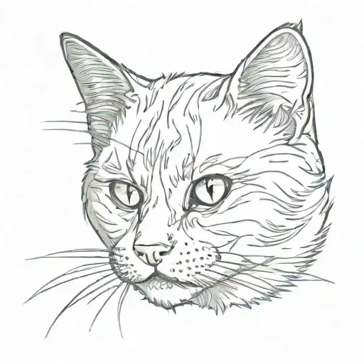 The Muzzle Of A Fluffy Cat Looking Straight