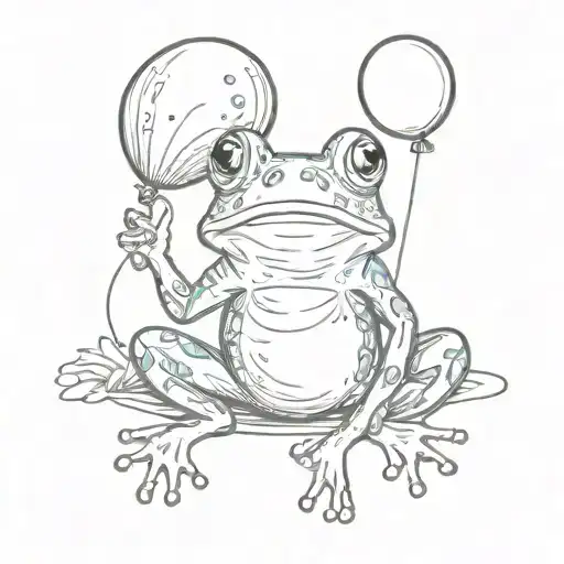 Frog Holding A Balloon