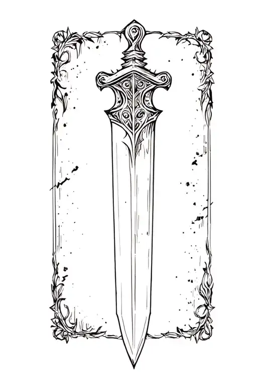 Dagger With Room For Text On Blade