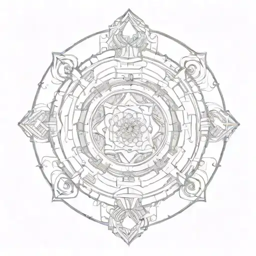 An Intricate Mandala Incorporating Dj Equipment And Music Symbols