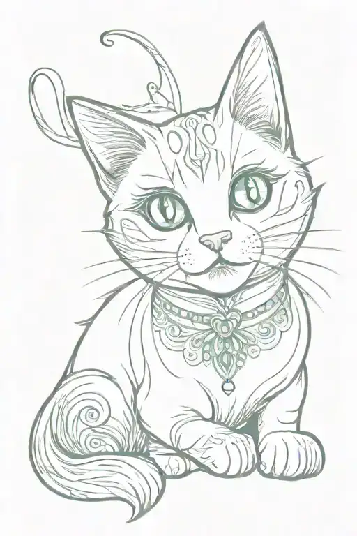 Chocolate Colored Green Eyed Happy Cat