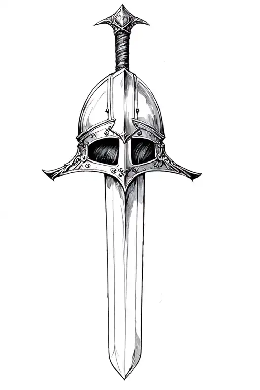 Crusader Sword And Helmet