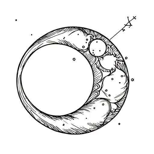 Crescent Moon And Leo Constellation