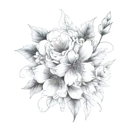 July August November Birth Flower Bouquet