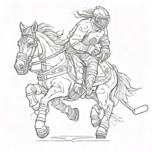 A Detailed Sketch Of A Majestic Horse Playing Ice Hockey In The Netherlands