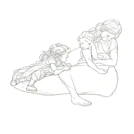 A Woman Holding A Baby On A Bench