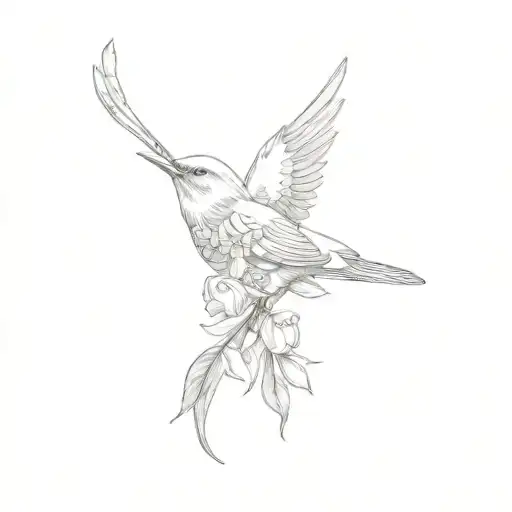 A Bird Surrounded By Azalea Flowers