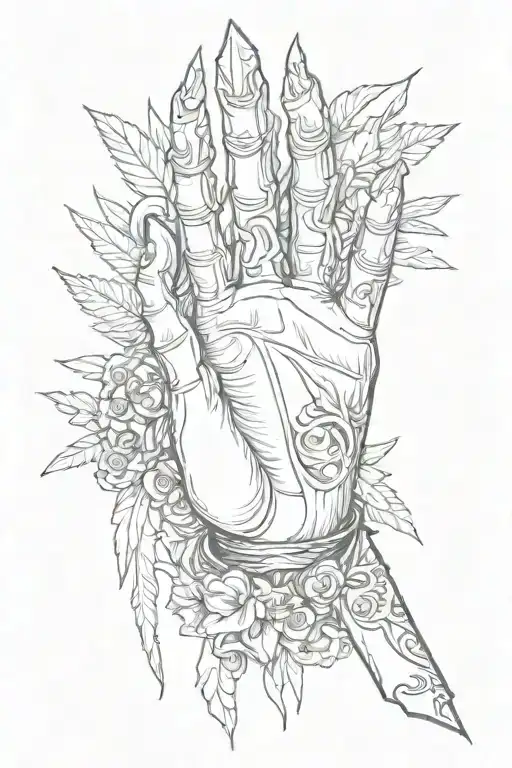 A Dagger Coming Out From The Palm Of A Hand