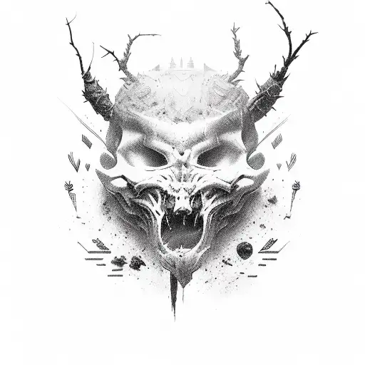 Dark Gods With Thorns And Ripped