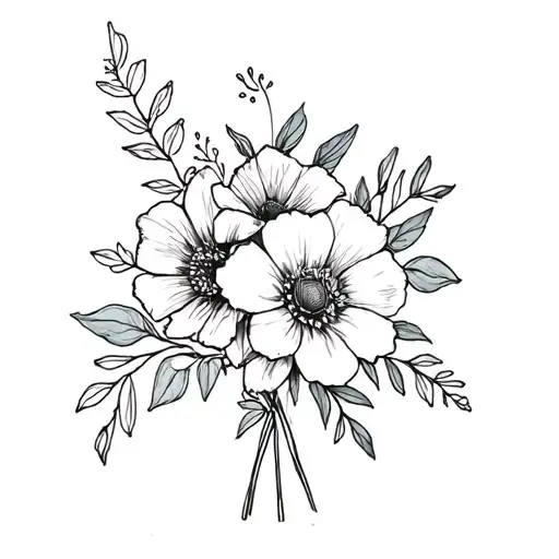 July August November Birth Flower Bouquet