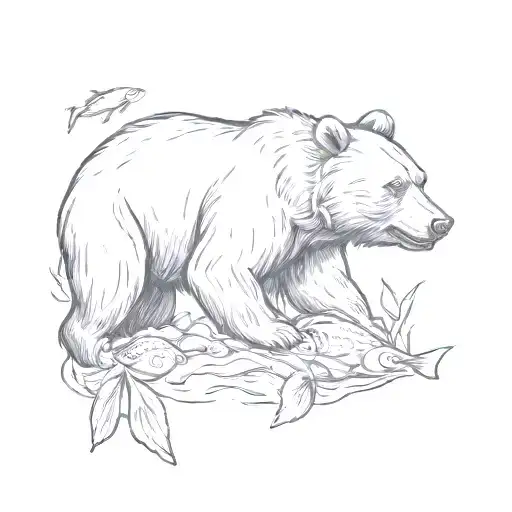 Bear Playing With Fish