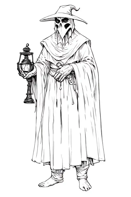 Plague Doctor Holding A Lantern