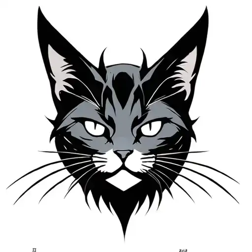 Villain Cat Silhouette Face