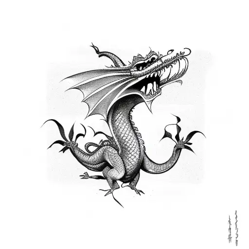 Open Book With Dragon Flying Out