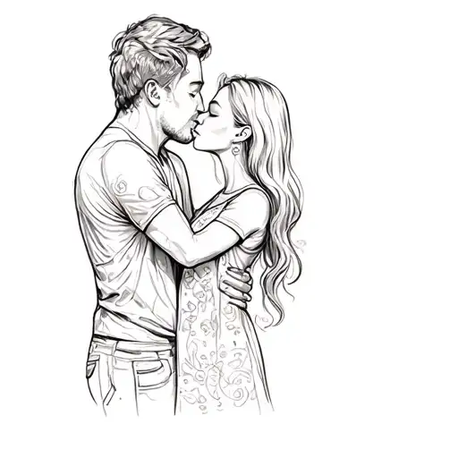 A Father Kissing His Daughter