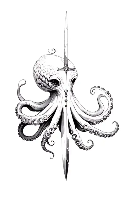 Octopus Tentacle And Dagger