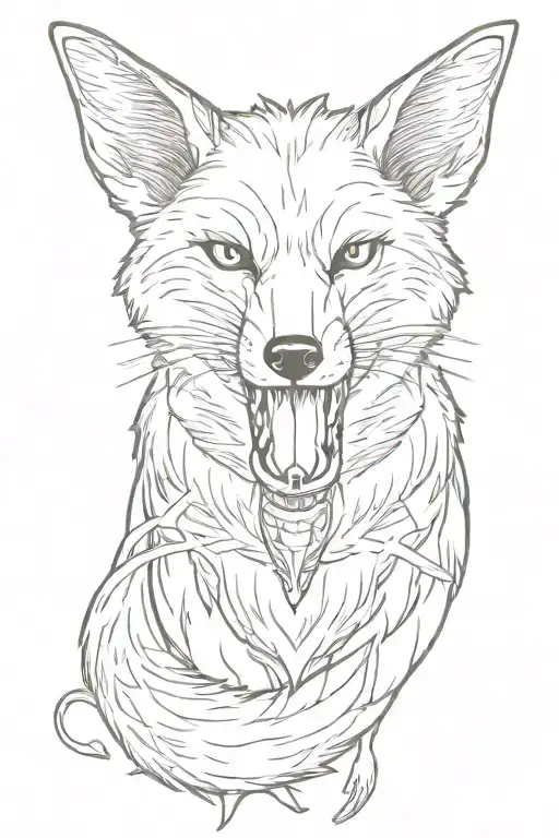 A Fox With A Bat In Mouth